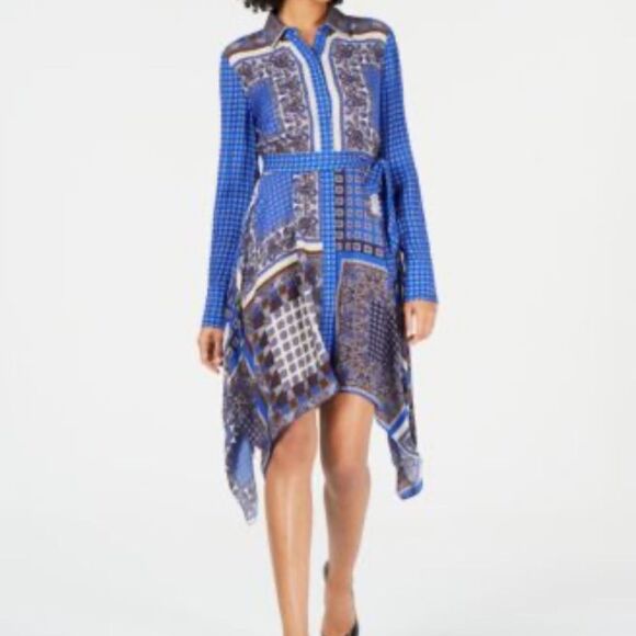 NWT Elie Tahari
Roxanne Printed Handkerchief-Hem Dress size 4-L9 - Picture 1 of 5
